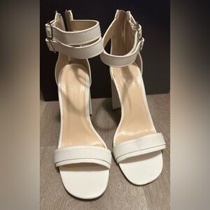 Charlotte Russe White Block Heel Sandals